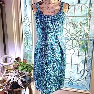 Calvin Klein Sheath Dress in Blue Tones Size 10